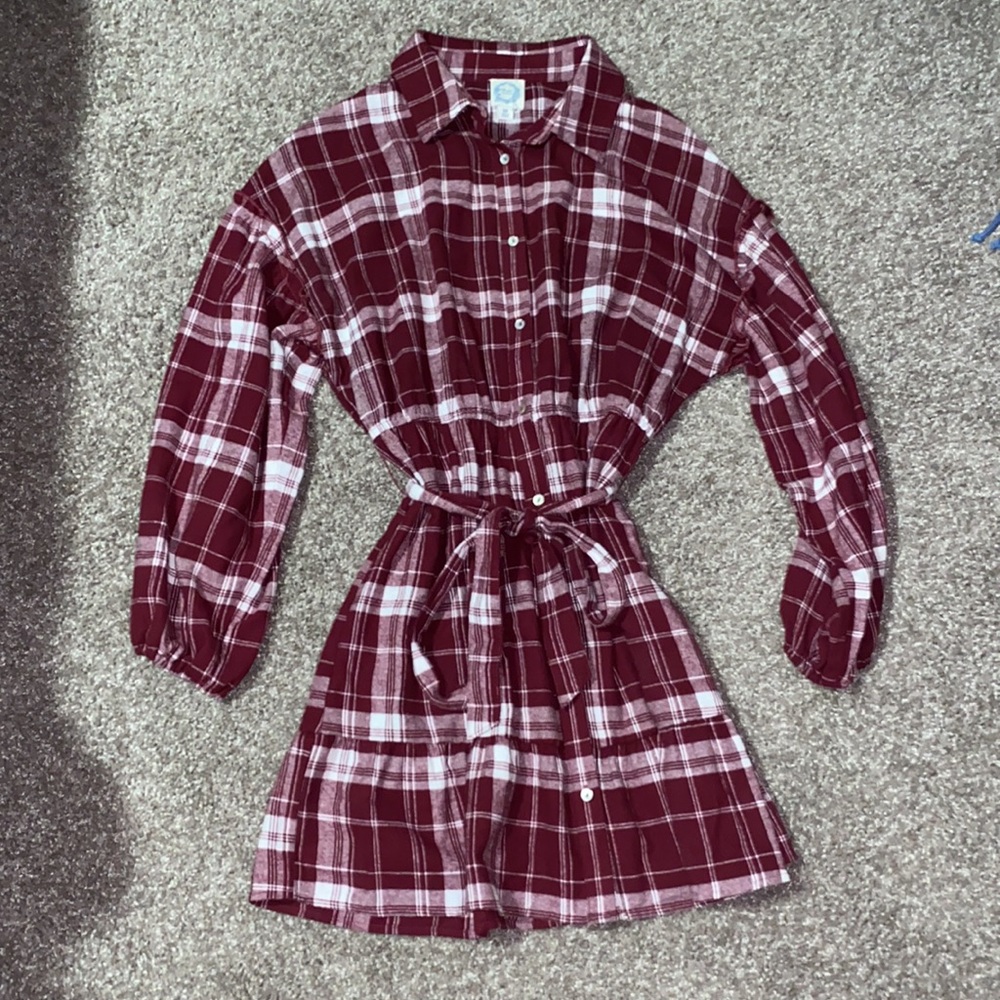 Plaid Red & White Dress